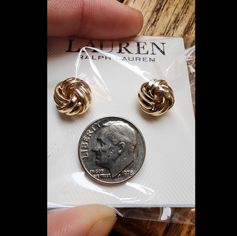 Ralph Lauren Twist Knot Stud Earrings New In Package - Picture 4 of 4